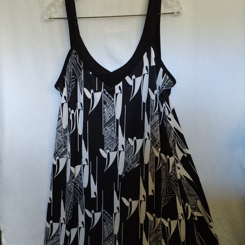 GITANE Pret A Porter Sun Tank Dress Black And White Abstract Size XXL